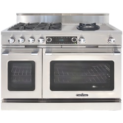 48 Inch Freestanding Dual Fuel Range  - 48 Inch Grand Chef Freestanding Dual Fuel Range with 4 Open Burners + 24" Open Wok Burner view
