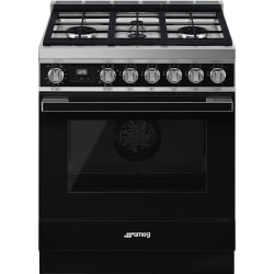30 Inch Freestanding Professional Dual Fuel Range - Black view