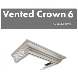 Vented Crown Molding Profile 6 for Wall Mount Range Hood in DuraSnow® Stainless Steel - Crown Molding Profile 6 view