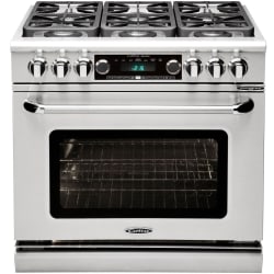 36 Inch Pro-Style Dual Fuel Range - Front View view