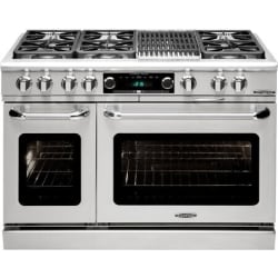 48 Inch Freestanding Professional Dual Fuel Range - Connoisseurian 48 Dual Fuel Self Clean Range view