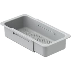 17 Inch Expandable BPA Free Sink Colander - Expandable Colander for Kitchen Sink / Over the Sink Colander for Rinsing and Drying Fits Most Sinks, Light Grey view