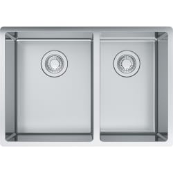Undermount Double Bowl Kitchen Sink - Cube CUX16024 Stainless Steel view