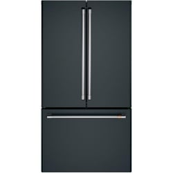 33 Inch Counter Depth French Door Smart Refrigerator  - Matte Black with Brushed Stainless Hardware (Standard) view