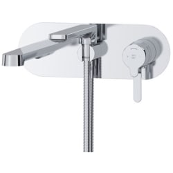 Wall Mount Thermostatic / Pressure Balance Tub Filler Trim  - Nibi™ Wall Mount Thermostatic / Pressure Balance Tub Filler Trim with Hand Shower in Chrome view