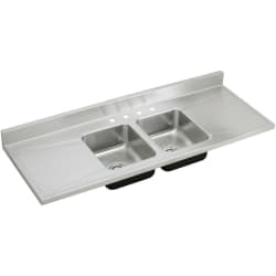 66 Inch Work Top Double Bowl Stainless Steel Sink  - Featured View view