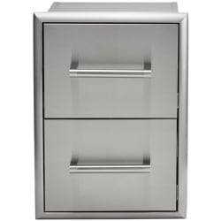 Stainless Steel Drawer Cabinet  - 16 Inch Stainless Steel Double Drawer Cabinet view