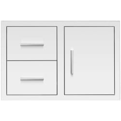 33 inch 2-Drawer and Access Door Combo  - 33 Inch Stainless Steel Masonry Access Door Double Drawer Combo view