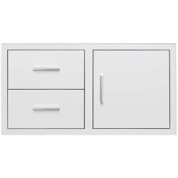 42 Inch Stainless Steel 2-Drawer & Access Door Combo  - 42 Inch Stainless Steel 2-Drawer & Access Door Combo with Hidden Hinge view