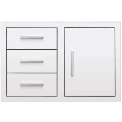33 Inch Stainless Steel Flush Mount 3-Drawer & Access Door Combo  - 33 Inch Stainless Steel Flush Mount 3-Drawer & Access Door Combo with Hidden Hinge view