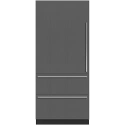 36 Inch Panel Ready Built-In Smart Refrigerator / Freezer  - 36 Inch Designer Over-and-Under Refrigerator/Freezer with Ice Maker and Internal Dispenser - Panel Ready view