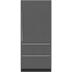 36 Inch Panel Ready Built-In Smart Refrigerator / Freezer - 36 Inch Designer Over-and-Under Refrigerator/Freezer with Ice Maker and Internal Dispenser - Panel Ready view