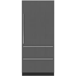 36 Inch Panel Ready Built-In Bottom Mount Smart Refrigerator - 36 Inch Designer Over-and-Under Refrigerator/Freezer with Ice Maker - Panel Ready view