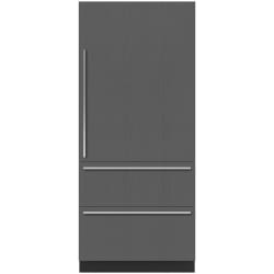 36 Inch Panel Ready Built-In Smart Refrigerator Column  - 36 Inch Designer Over-and-Under Refrigerator Internal Dispenser - Panel Ready view