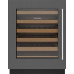 24 Inch Under Counter Single Zone Smart Wine Cooler  - 24" Designer Undercounter ADA Height Wine Storage - Panel Ready view