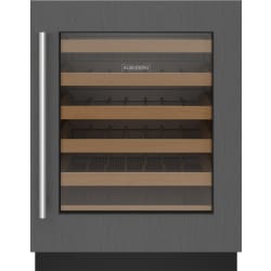24 Inch Under Counter Single Zone Smart Wine Cooler - 24" Designer Undercounter ADA Height Wine Storage - Panel Ready view