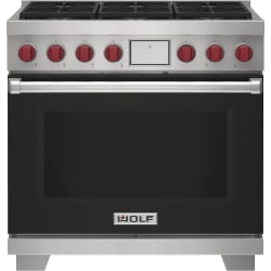 36 Inch Freestanding Dual-Fuel Smart Range  - 36 Inch Freestanding Dual Fuel Smart Range in Front View view