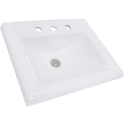 23 Inch Rectangular Drop-In Vanity Sink - 23 Inch Rectangular Drop-In Ceramic Vanity Sink view