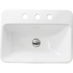 23 Inch Drop-In/Top Mount Single Bowl - 23 Inch Drop-In/Top Mount Single Bowl with Enamel Glaze Surface view