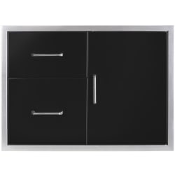30 Inch Access Door, Double Drawer Combo  - 30 Inch Black 304 Stainless Steel Access Door & Double Drawer Combo view