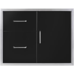 30 Inch Access Door, Double Drawer Combo  - 30 Inch Black 304 Stainless Steel Access Door & Double Drawer Combo view
