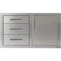 32 Inch Stainless Steel Combo Door and Drawer Unit: Door on Right - Access Door and Drawer view