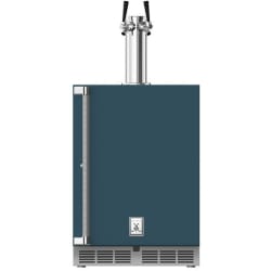 24 Inch Right Hinge Undercounter Double Faucet Beer Dispenser  - 24" Outdoor Double Faucet Beer Dispenser - Right Hinge view