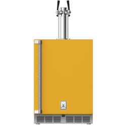 24 Inch Right Hinge Undercounter Double Faucet Beer Dispenser  - 24" Outdoor Double Faucet Beer Dispenser - Right Hinge view