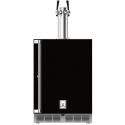 24 Inch Right Hinge Undercounter Double Faucet Beer Dispenser  - 24" Outdoor Double Faucet Beer Dispenser - Right Hinge view