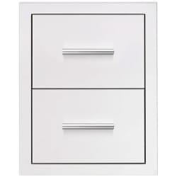 17 Inch Stainless Steel Masonry Double Access Drawer  - 17 Inch Stainless Steel Masonry Double Access Drawer with Ball-Bearing Slides view