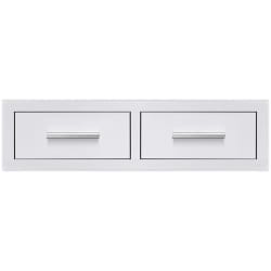32 Inch Stainless Steel Flush Mount Horizontal Double Access Drawer  - 32 Inch Stainless Steel Flush Mount Horizontal Double Access Drawer with Ball Bearing Slides view