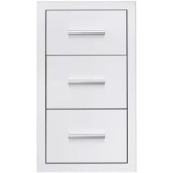 17 Inch Stainless Steel Triple Drawers  - 17 Inch Stainless Steel Triple Drawers with Ball Bearing Slides view