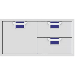 42 Inch Double Drawer and Storage Door Combination in Blue - 42 Inch Double Drawer and Storage Door Combination in Blue view