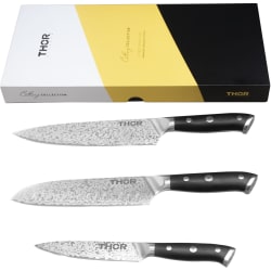 3-Piece Damascus Knife Set - Thor Kitchen 3-Piece Damascus Knife Set view