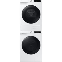 Stacked Front Load Washer and Electric Dryer Set in White - Stacked Washer & Dryer Set with Front Load Washer and Electric Dryer in White view