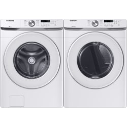 Side-by-Side Front Load Washer and Electric Dryer Set in White - Side by Side Washer and Dryer Set view