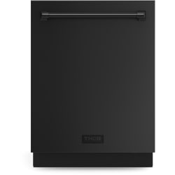 24 Inch Built-In Fully Integrated Dishwasher  - 24 Inch Dishwasher Matte Black in Front View view
