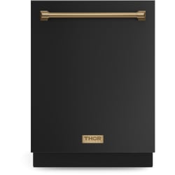24 Inch Built-In Fully Integrated Dishwasher  - 24 Inch Dishwasher Matte Black/Bronze in Front View view