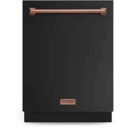 24 Inch Built-In Fully Integrated Dishwasher  - 24 Inch Dishwasher Matte Black/Rose Gold in Front View view