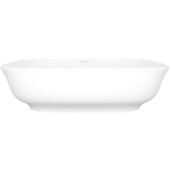 16 Inch Rounded Rectangle Vessel Bathroom Sink  - 16 Inch Rounded Rectangle Vessel Bathroom Sink with Drain Hole Center view