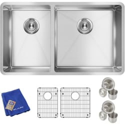 31 Inch 40/60 Double Bowl Undermount Kitchen Sink Kit  - Main View view