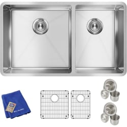 31 Inch 60/40 Double Bowl Undermount Kitchen Sink Kit  - Main View view