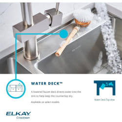 32 Inch Double Bowl Undermount Kitchen Sink - Stainless Steel Double Bowl Undermount Kitchen Sink Water Deck Feature view