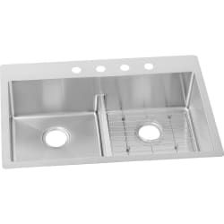 33 Inch Dual Mount Double Bowl Kitchen Sink Kit  - Top View view