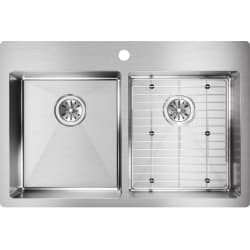 33 Inch Dual Mount Double Bowl Kitchen Sink Kit - Top View view