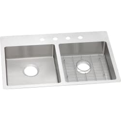 33 Inch Dual Mount Double Bowl Kitchen Sink Kit - Top View view