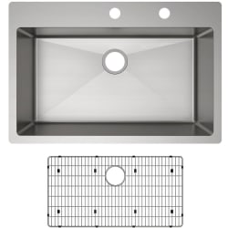 33 Inch Dual Mount Single Bowl Kitchen Sink Kit  - 33 Inch Single Bowl Dual Mount Sink Kit view