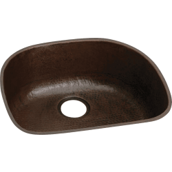 24 Inch Single Bowl Undermount Copper Sink - Main View view