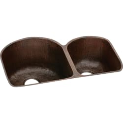 31 Inch Offset 60/40 Double Bowl Undermount Copper Sink - Main View view