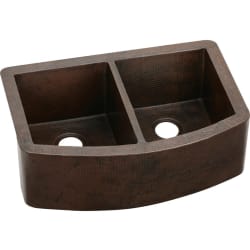 33 Inch Equal Double Bowl Farmhouse Copper Sink - Main View view